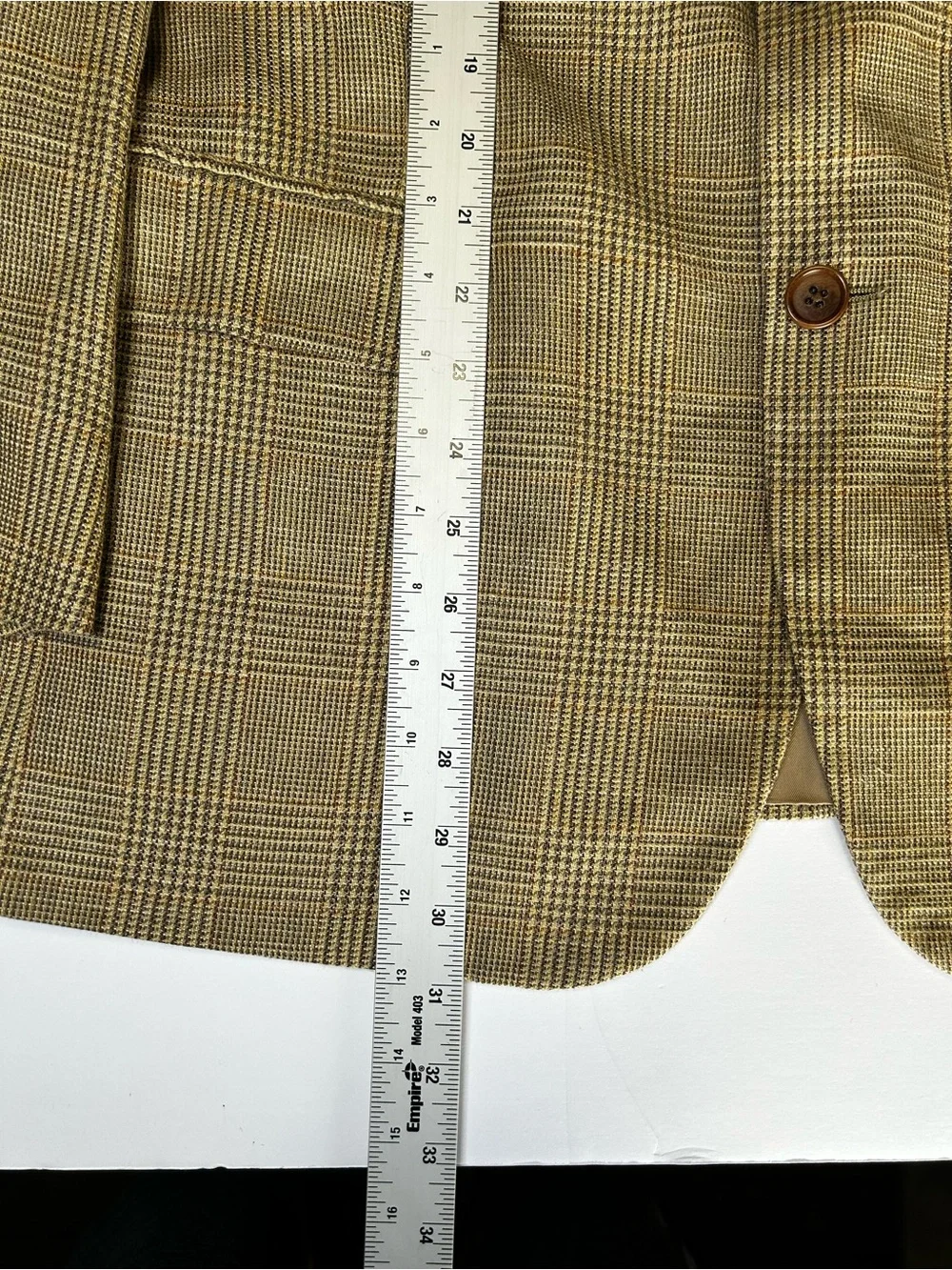 Brooks Brothers Sand Beige SILK/WOOL Windowpane Sports Coat Jacket Mens•42 Suit